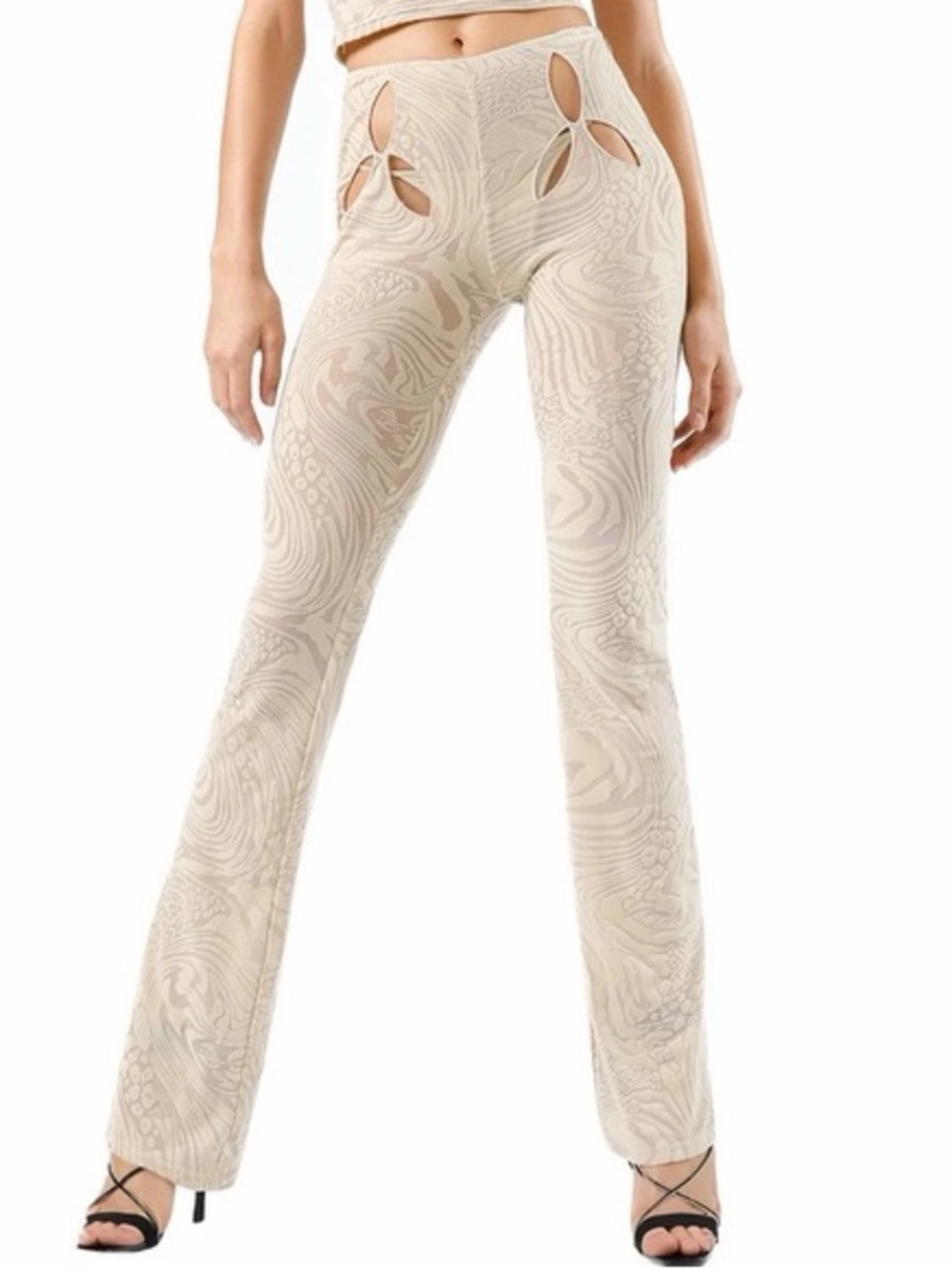 I AM GIA Amina Pant in Beige NWOT Velvet Burnout size XXS (XS these run large)